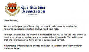 Members Requested to Register for New Scudder Association 2.0 Digital System