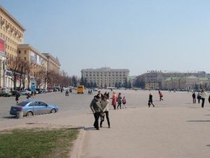 Freedom Square Kharkiv, across-the-square